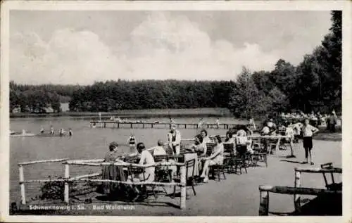 Ak Schmannewitz Dahlen in Sachsen, Bad Waldteich, Panorama, Terrasse