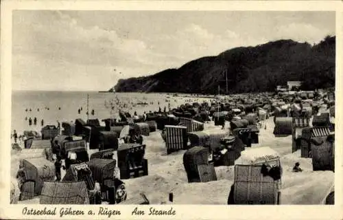 Ak Ostseebad Göhren auf Rügen, Strand, Strandkörbe