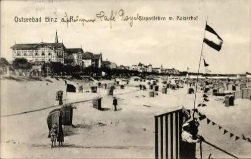 Ak Seebad Binz auf Rügen, Strandleben, Kaiserhof