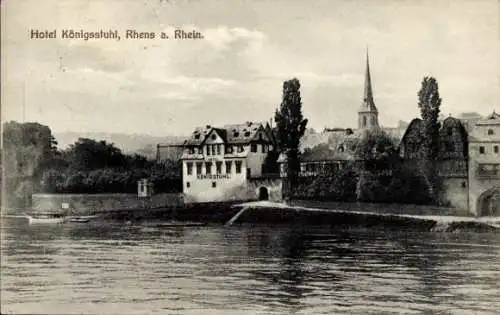 Ak Rhens am Rhein, Hotel Königsstuhl