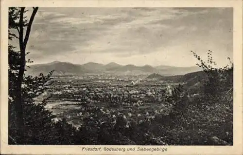 Ak Friesdorf Bad Godesberg Bonn am Rhein, Totalansicht, Siebengebirge