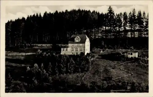 Ak Tanne Oberharz am Brocken, Café und Pension Sanssouci, Wald