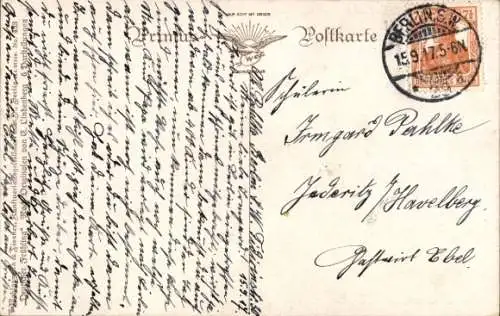 Künstler Ak Lindenberg, Deutscher Frühling, Häuser