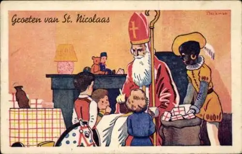 Künstler Ak Beckman, Glückwunsch Weihnachten, Weihnachtsmann, Nikolaus, Kinder