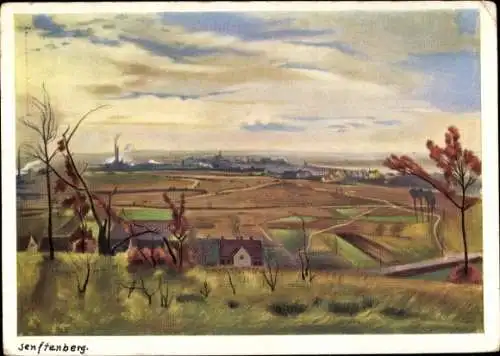 Künstler Ak Bansti, Joachim, Senftenberg in der Niederlausitz, Panorama