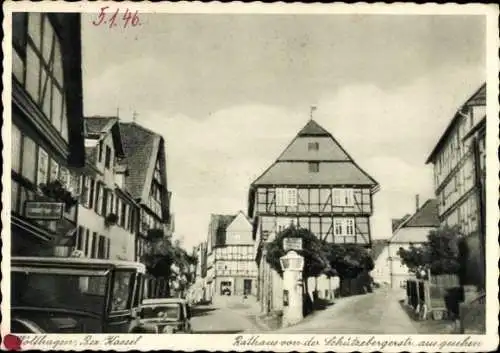 Ak Wolfhagen in Hessen, Rathaus von der Schützebergerstraße aus gesehen