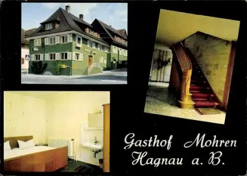 Ak Hagnau am Bodensee, Gasthof Mohren, Treppenhaus, Gästezimmer