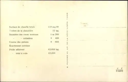 Ak Französische Eisenbahn, Les Locomotives Francaises, Machine-tender No. 40-002