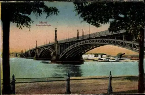 Ak Mainz am Rhein, Straßenbrücke