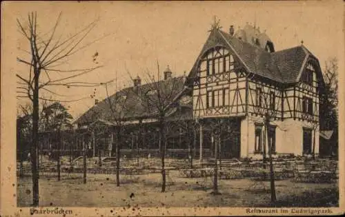 Ak Saarbrücken im Saarland, Restaurant im Ludwigspark