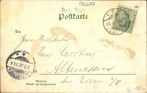 Ak Ehrenbreitstein Koblenz am Rhein, Teilansicht