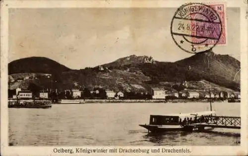 Ak Königswinter am Rhein, Oelberg, Drachenburg, Drachenfels