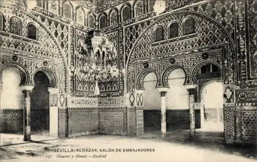 Ak Sevilla Andalusien, Alcazar, Halle der Botschafter