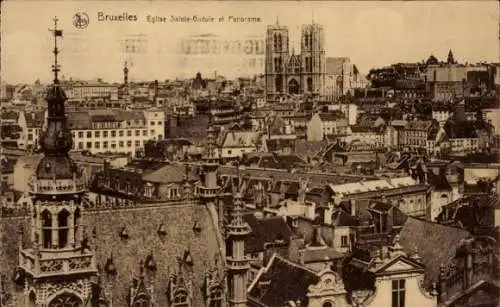 Ak Brüssel Brüssel, Kirche Ste Gudule, Panorama