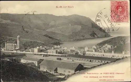 Ak Portbou Port Bou Katalonien, Panorama