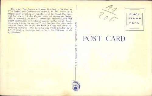 Ak Washington DC USA, Panamerikanisches Gebäude