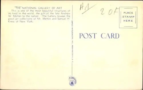 Ak Washington DC USA, Nationalgalerie für Kunst