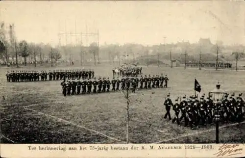 Ak Breda Nordbrabant Niederlande, In Erinnerung an den 75. Jahrestag der KM Academy