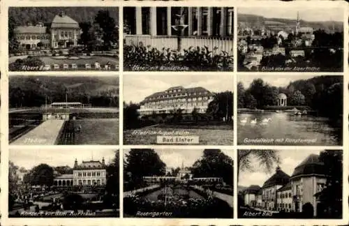 Ak Bad Elster im Vogtland, Albert Bad, Stadion, Friedrich August Heim, Rosengarten