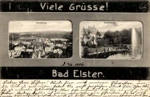 Ak Bad Elster im Vogtland, Kirchberg, Sanatorium