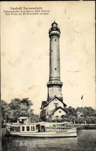 Ak Świnoujście Świnoujście Pommern, Osternothafen Leuchtturm