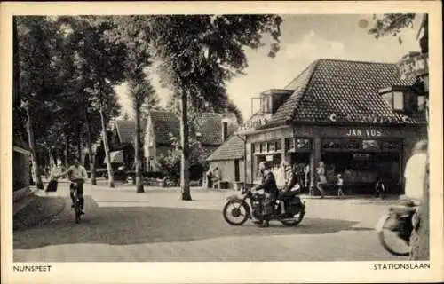 Ak Nunspeet Gelderland, Stationslaan