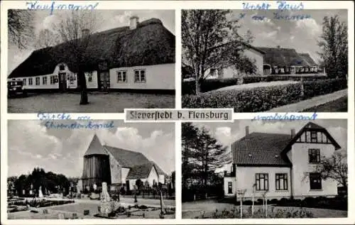 Ak Sieverstedt in Schleswig Holstein, Teilansichten, Kirche, Ehrendenkmal