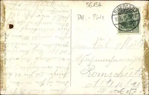 Ak Boppard am Rhein, Totalansicht, Blick vom ersten Tunnel der Zahnradbahn