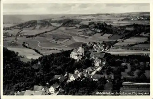 Ak Morstein Gerabronn Baden Württemberg, Fliegeraufnahme, Schloss