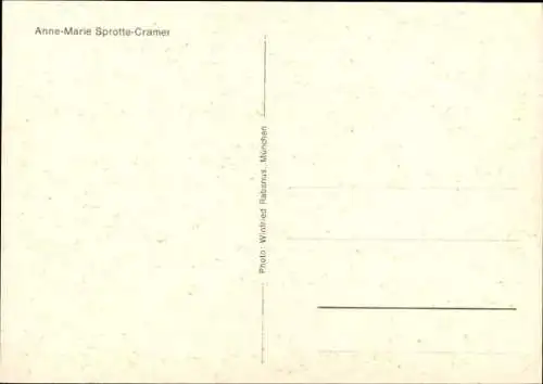 Ak Fernsehansagerin Anne-Marie Sprotte-Cramer, Portrait, Autogramm