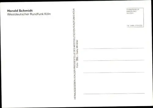 Ak Moderator Harald Schmidt, Portrait, Autogramm