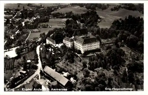 Ak Andechs am Ammersee, Kloster Andechs, Fliegeraufnahme