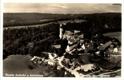 Ak Andechs am Ammersee, Kloster Andechs, Fliegeraufnahme