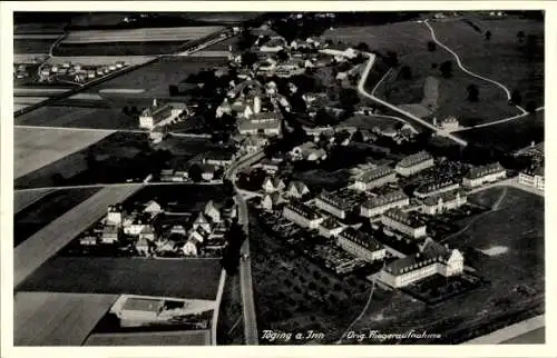 Ak Töging am Inn Oberbayern, Fliegeraufnahme