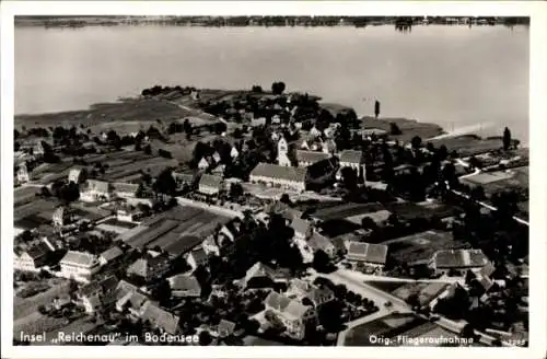 Ak Insel Reichenau im Bodensee, Fliegeraufnahme