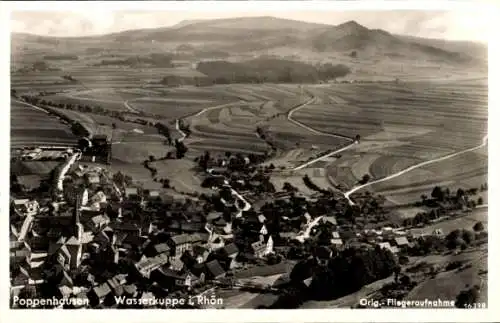 Ak Poppenhausen an der Wasserkuppe Rhön, Fliegeraufnahme