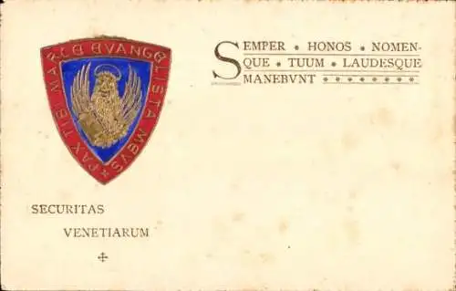 Präge Litho Venezia Venedig Veneto, Semper Honos Nomen