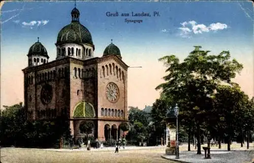 Judaika Ak Landau in der Pfalz, Synagoge