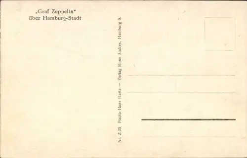 Ak Hamburg, Luftschiff LZ 127 Graf Zeppelin über der Stadt