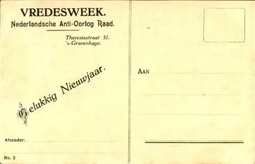 Künstler Ak Het Monster gegrepen nu, Vredesweek, Nederlandsche Anti Oorlog Raad 1917, I. WK