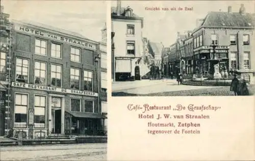 Ak Zutphen Gelderland, Café-Restaurant De Graafschap