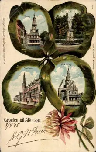 Kleeblatt Litho Alkmaar Nordholland Niederlande, Waag, Stadhuis, Waagbrug, Victorie Bild