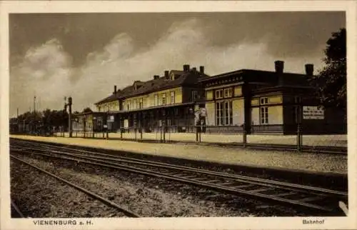 Ak Vienenburg Goslar am Harz, Bahnhof, Gleisseite