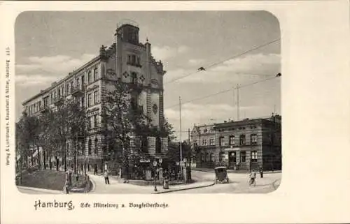Ak Hamburg Mitte Borgfelde, Ecke Mittelweg u. Borgfelderstraße