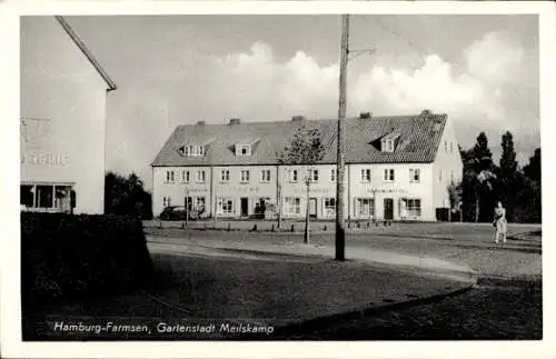 Ak Hamburg Wandsbek Farmsen Berne, Gartenstadt Meilskamp, Straßenpartie