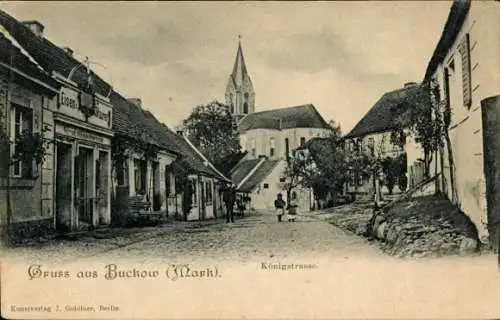 Ak Buckow in der Märkischen Schweiz, Königstraße, Kirche