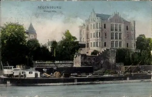 Ak Regensburg an der Donau Oberpfalz, Königliche Villa