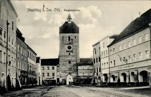 Ak Neuötting am Inn Oberbayern, Burghausertor