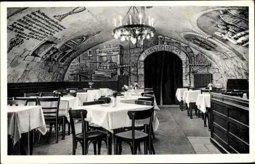 Ak Rüdesheim am Rhein Hessen, Gasthaus zum Felsenkeller, Inhaber Gebr. Rölz, Oberstraße