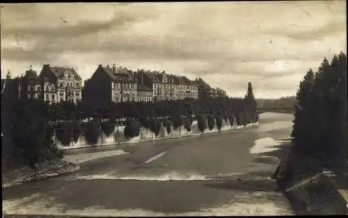 Ak München, Isar, Teilansicht